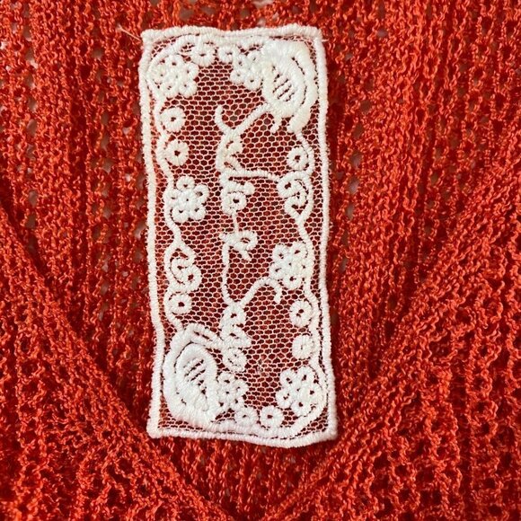 Sadie & Sage Knit Tank Top Orange Travel Vacation Resortwear Women's Size S - Picture 3 of 7